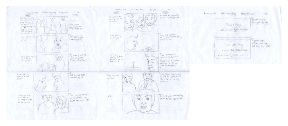 Alzheimer's Storyboard Sketches